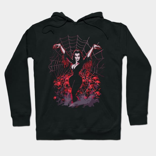 Vampira Spider web gothic Hoodie by monstermangraphic